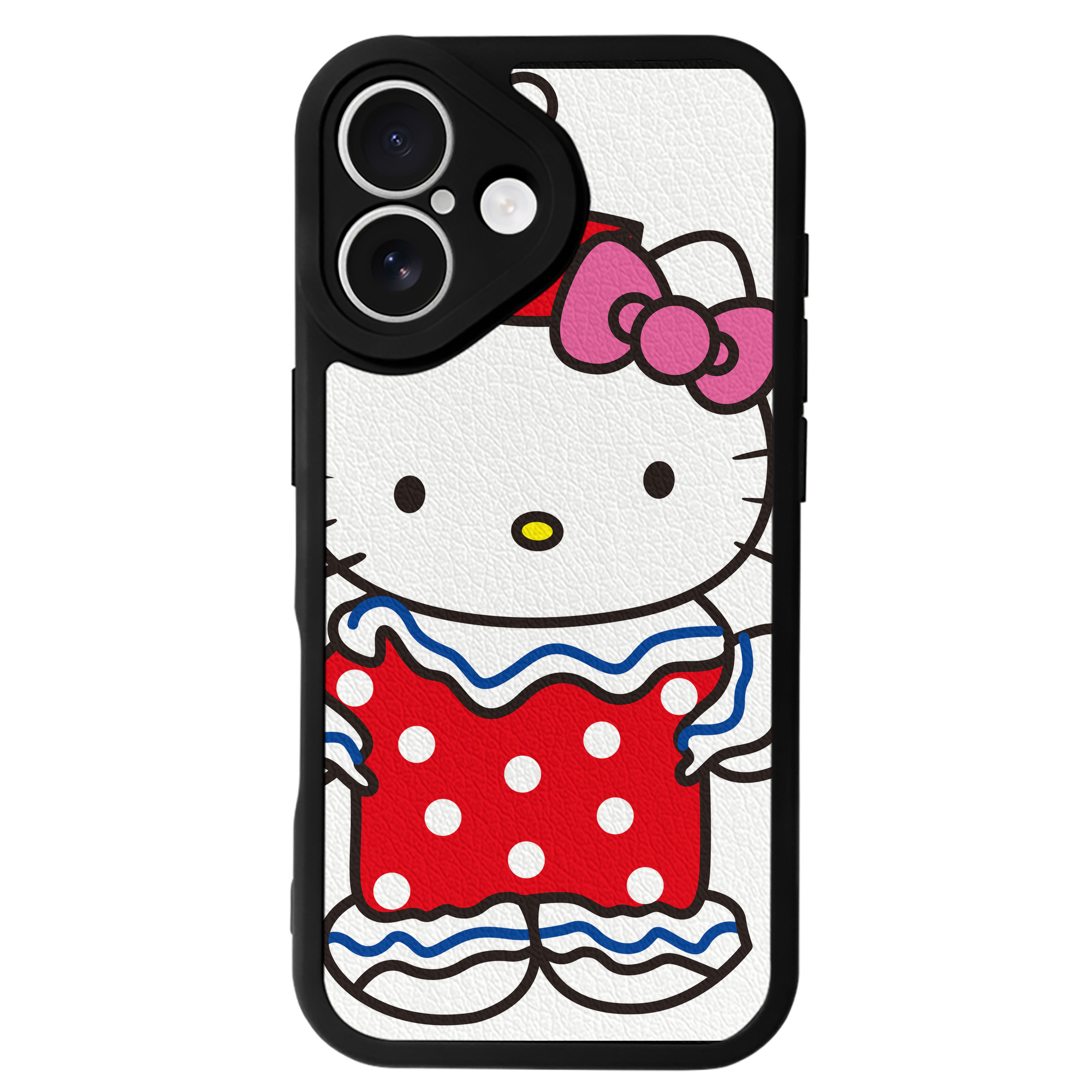 （画像用） Hello Kitty ハローキティ 【iPhone 16シリーズ対応】シリコンスマホケース（レザー調） 材質：シリコン